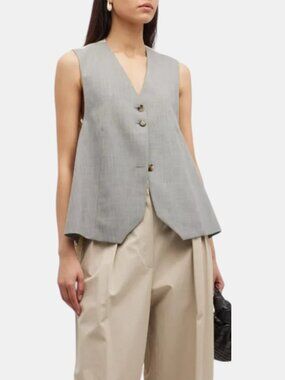 RECTO BOYFRIEND BACK POINT SILHOUETTE VEST SLEEVELESS BUTTON FRONT SIZE XL NWOT